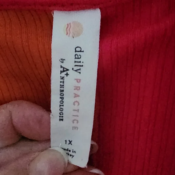 Anthropologie Pink And Orange with  Duster  Size 1x - Picture 3 of 4